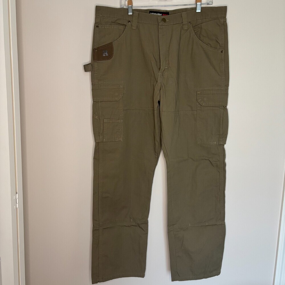 WRANGLER NEW Ranger Riggs Workwear Relaxed Fit Mens 40x32 Tan Cargo Zip Button